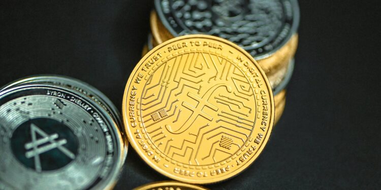 a close up of three different types of coins